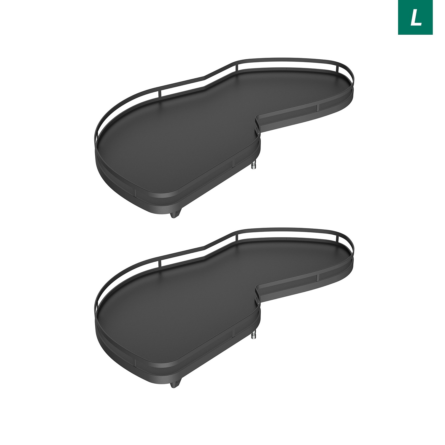 Комплект полок левый Леманс 450 мм Арена СТИЛЬ (2 полки + рычаги) АНТРАЦИТ