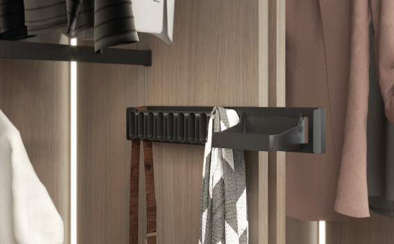 Держатель для галстуков и ремней с полочкой выдвижной 450 мм Конеро D 475 мм Kessebohmer | официальный магазин