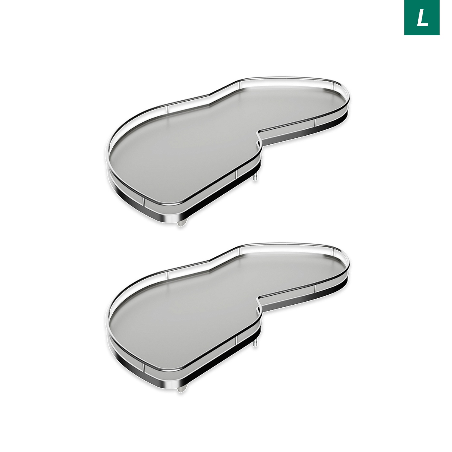 Комплект полок левый Леманс 400 мм Арена КЛАССИК (2 полки + рычаги) ХРОМ