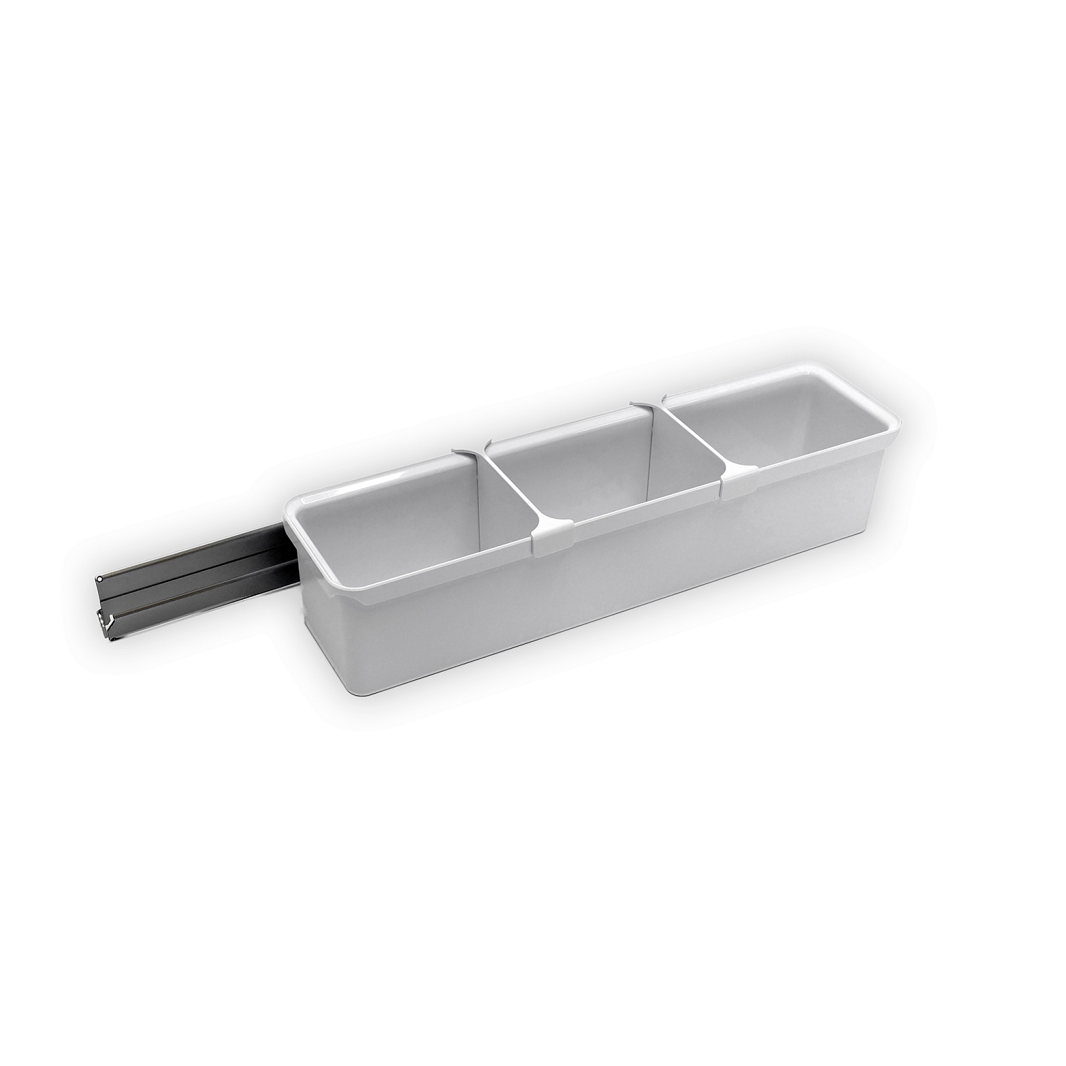 Набор емкостей №3 Юбокс, Тандем Сайд 600 мм, 1 шт, цвет Титан / емкости Белые